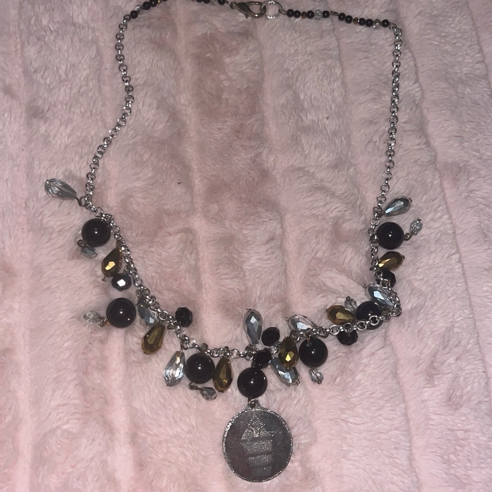 Elegant Black and Silver Necklace